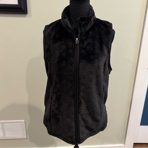 Kim Rogers Black Fleece Vest Size Petite X-Large